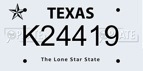 K24419 Texas License Plate