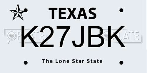 K27JBK Texas License Plate