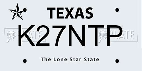 K27NTP Texas License Plate