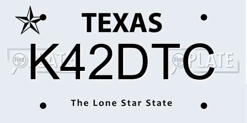 K42DTC Texas License Plate