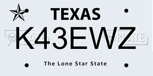 K43EWZ Texas License Plate