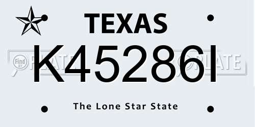 K45286I Texas License Plate