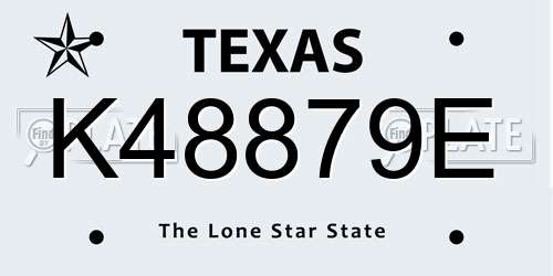 K48879E Texas License Plate