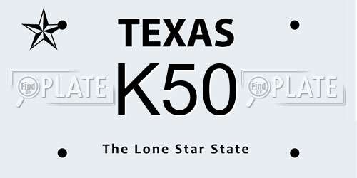 K50 Texas License Plate