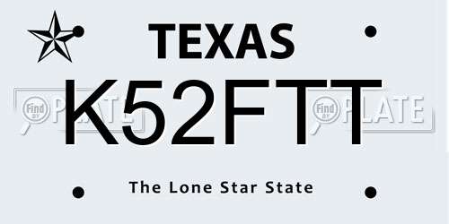 K52FTT Texas License Plate