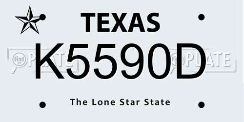 K5590D Texas License Plate