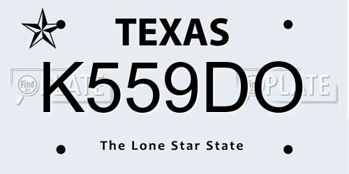 K559DO Texas License Plate