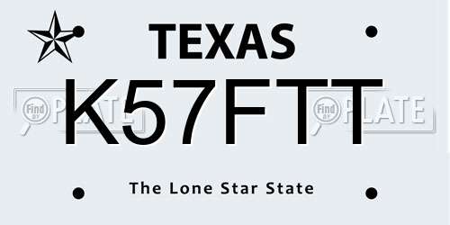 K57FTT Texas License Plate