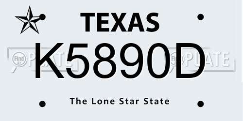 K5890D Texas License Plate