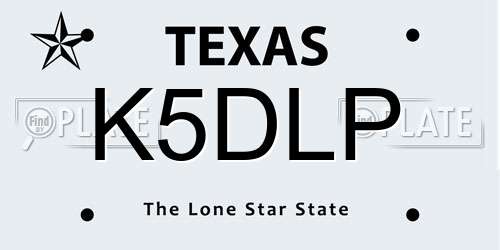 K5DLP Texas License Plate