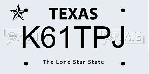 K61TPJ Texas License Plate