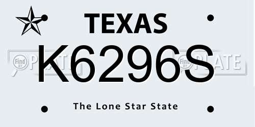 K6296S Texas License Plate