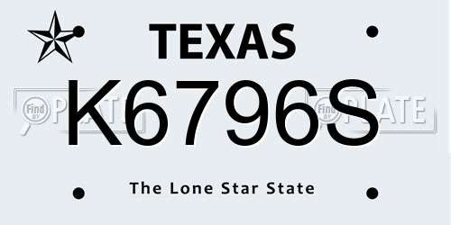 K6796S Texas License Plate