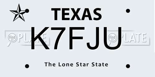 K7FJU Texas License Plate