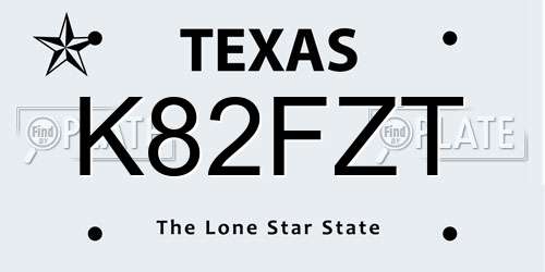 K82FZT Texas License Plate