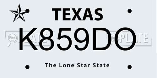 K859DO Texas License Plate