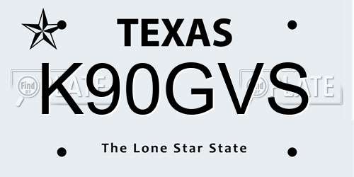 K90GVS Texas License Plate