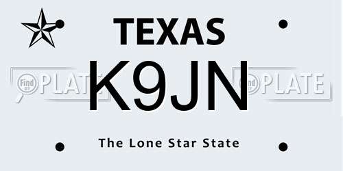 K9JN Texas License Plate