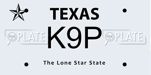 K9P Texas License Plate