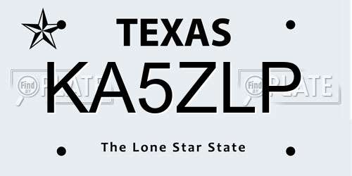 KA5ZLP Texas License Plate