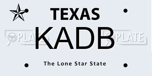 KADB Texas License Plate
