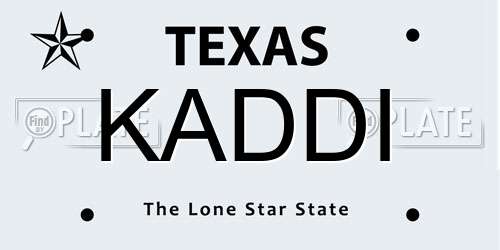KADDI Texas License Plate