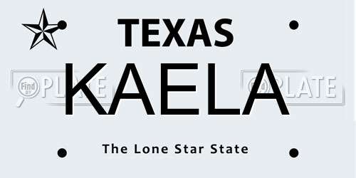 KAELA Texas License Plate