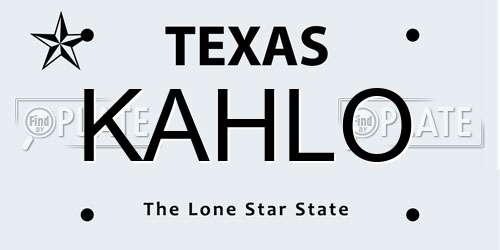 KAHLO Texas License Plate
