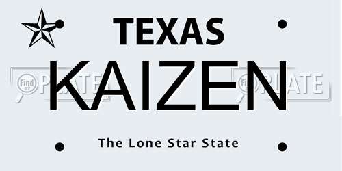 KAIZEN Texas License Plate
