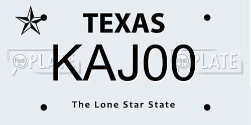 KAJ00 Texas License Plate