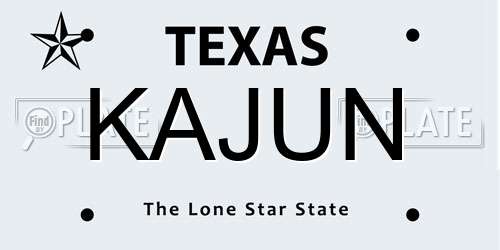 KAJUN Texas License Plate