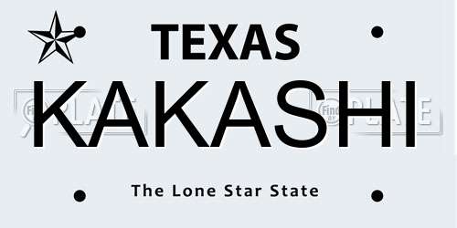 KAKASHI Texas License Plate