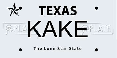 KAKE Texas License Plate
