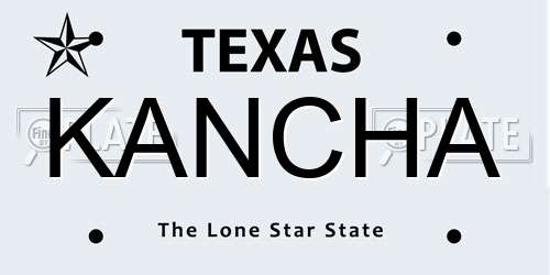 KANCHA Texas License Plate