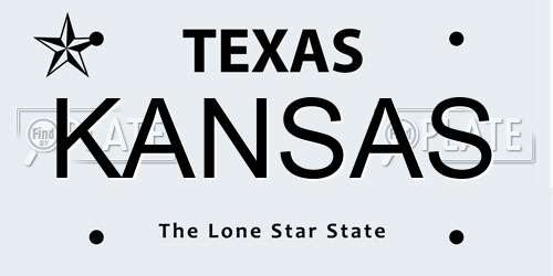 KANSAS Texas License Plate