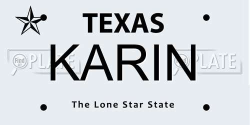 KARIN Texas License Plate
