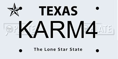 KARM4 Texas License Plate