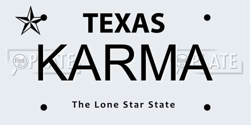 KARMA Texas License Plate