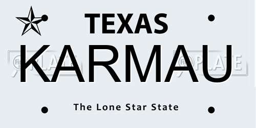 KARMAU Texas License Plate