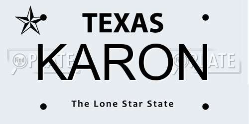 KARON Texas License Plate