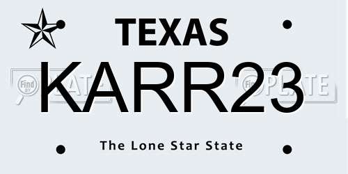 KARR23 Texas License Plate