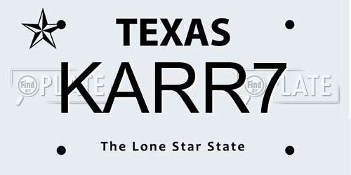 KARR7 Texas License Plate