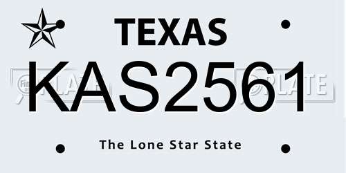 KAS2561 Texas License Plate