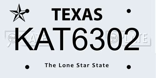 KAT6302 Texas License Plate