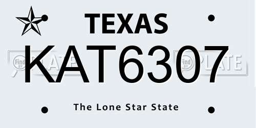 KAT6307 Texas License Plate