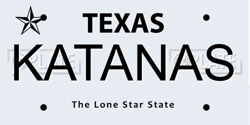 KATANAS Texas License Plate