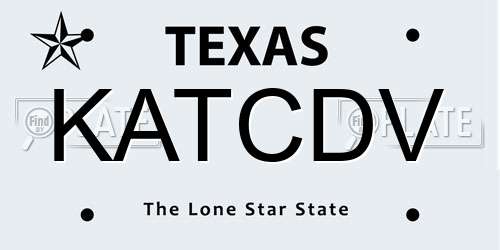 KATCDV Texas License Plate