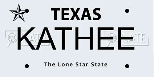 KATHEE Texas License Plate
