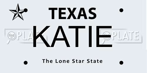 KATIE Texas License Plate
