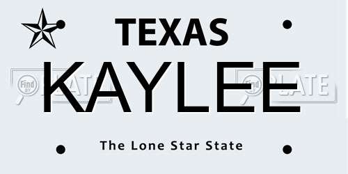 KAYLEE Texas License Plate